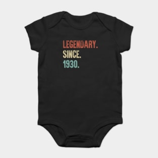 Retro Vintage 90th Birthday Legendary Since 1930 Baby Bodysuit